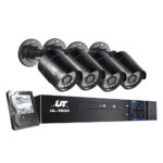 CCTV Security System 4CH DVR 4 Cameras 4TB Hard Drive by Ul Tech