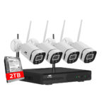 Wireless CCTV Security System 8CH NVR 3MP 4 Square Cameras 2TB by Ul Tech